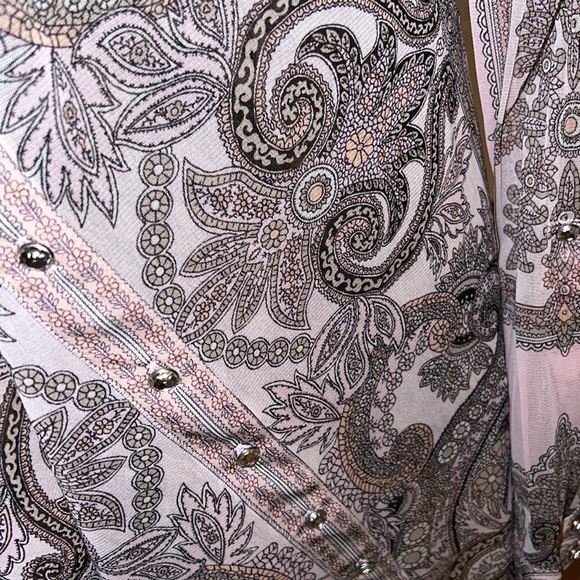 INC International Concepts L/S Shirt Small Button Up Sparkly Buttons - Picture 8 of 15